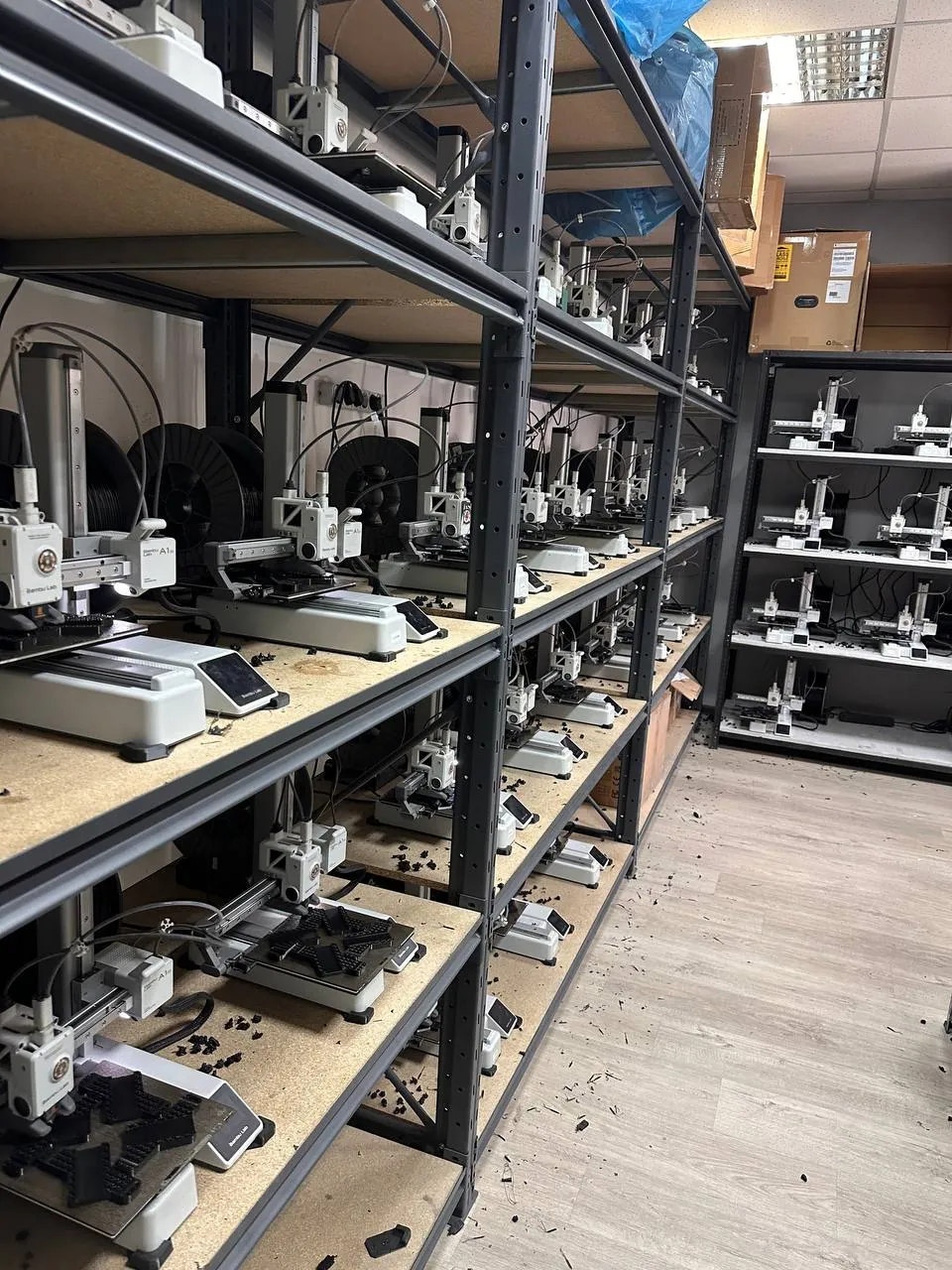 Fractal 3D printer production floor